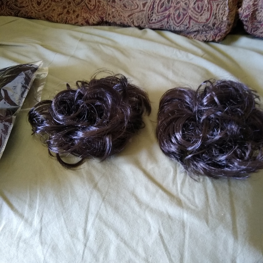 Dark brown Hair bun wraps. (2 of them)